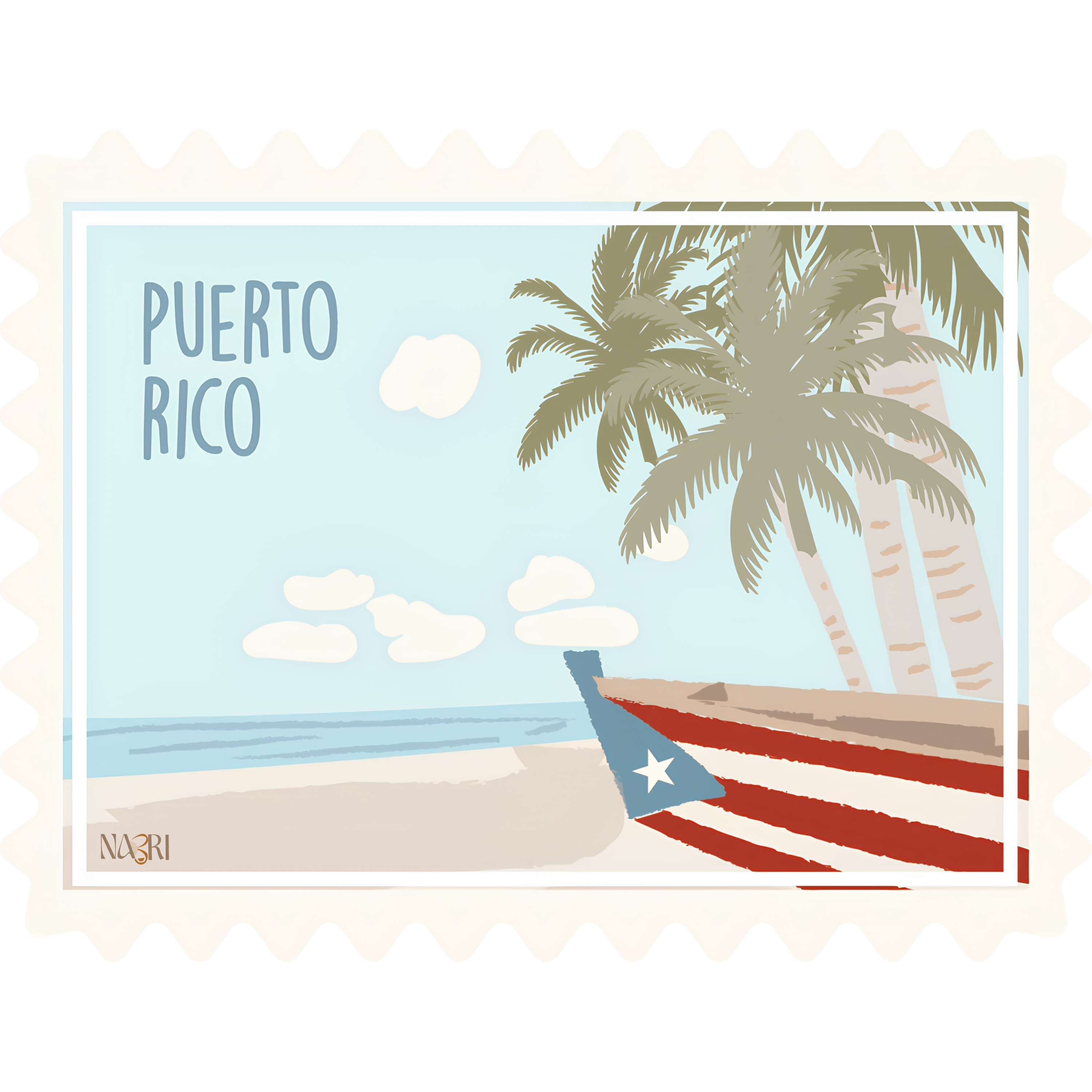 Puerto Rico Postcard Sticker