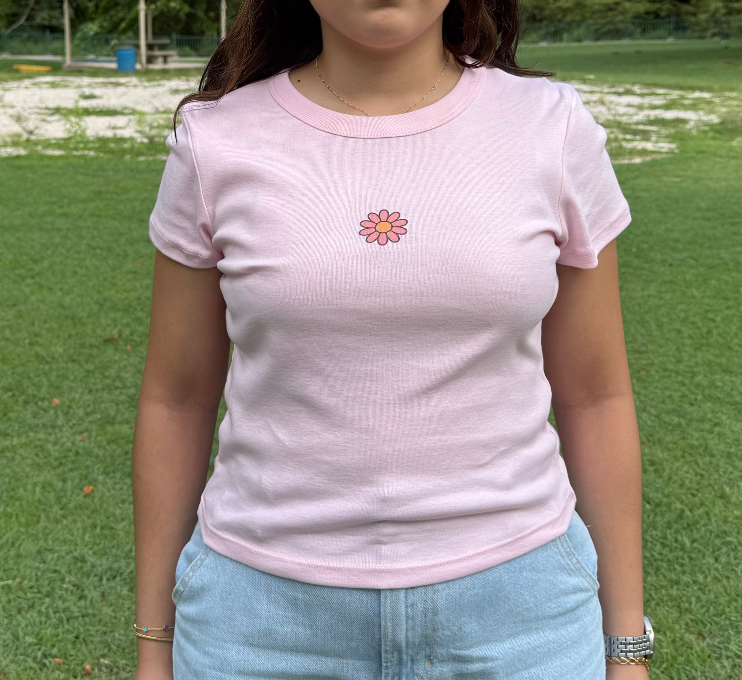 Pink Daisy Baby Tee