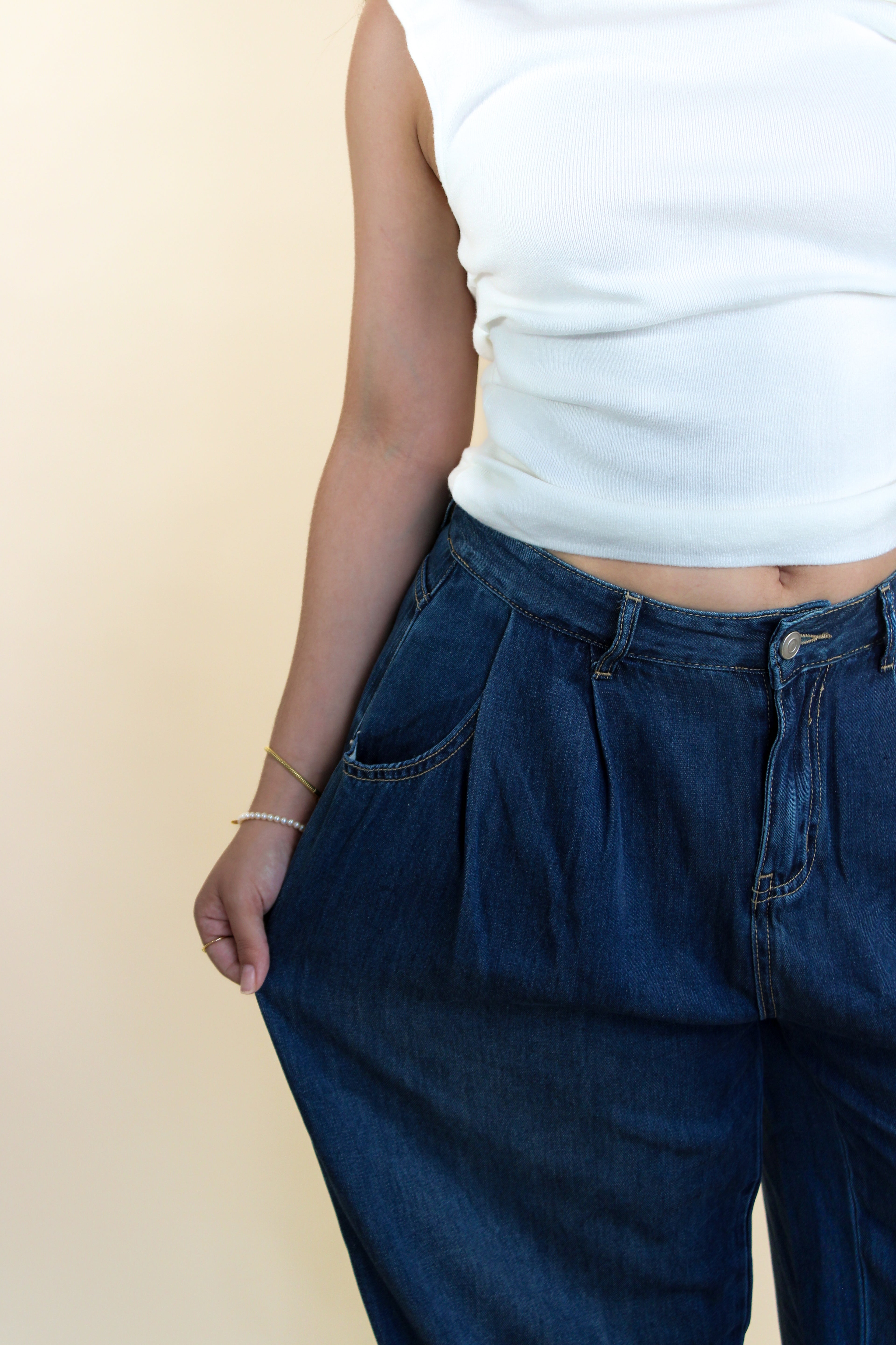 Aria Pleated Denim