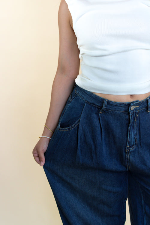 Aria Pleated Denim