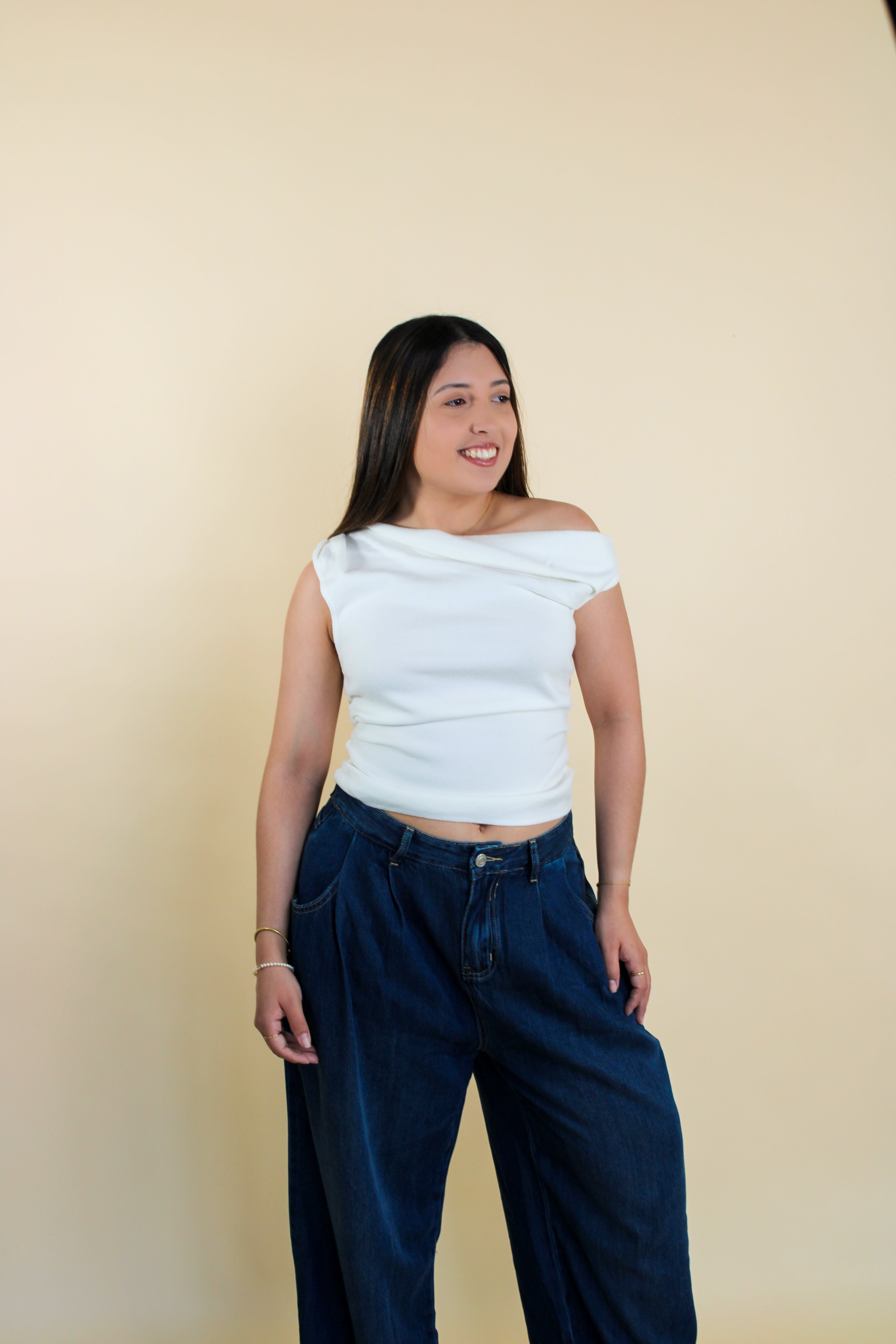 Aria Pleated Denim