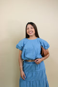 Celeste Bubble Crop Top