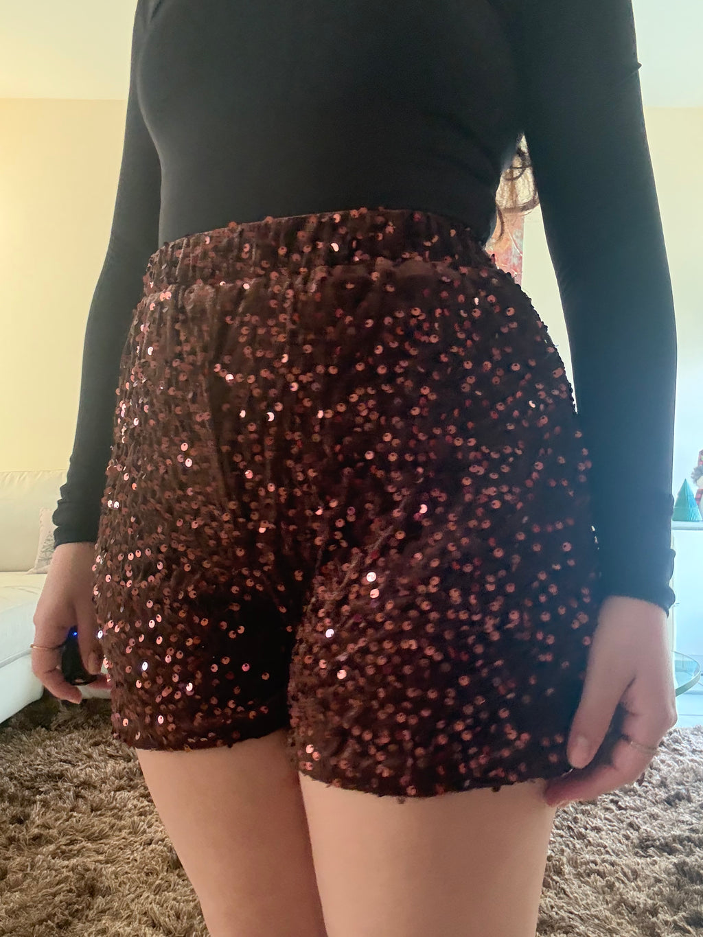 Holiday Burgundy Shine Shorts