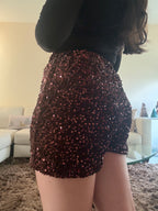 Holiday Burgundy Shine Shorts