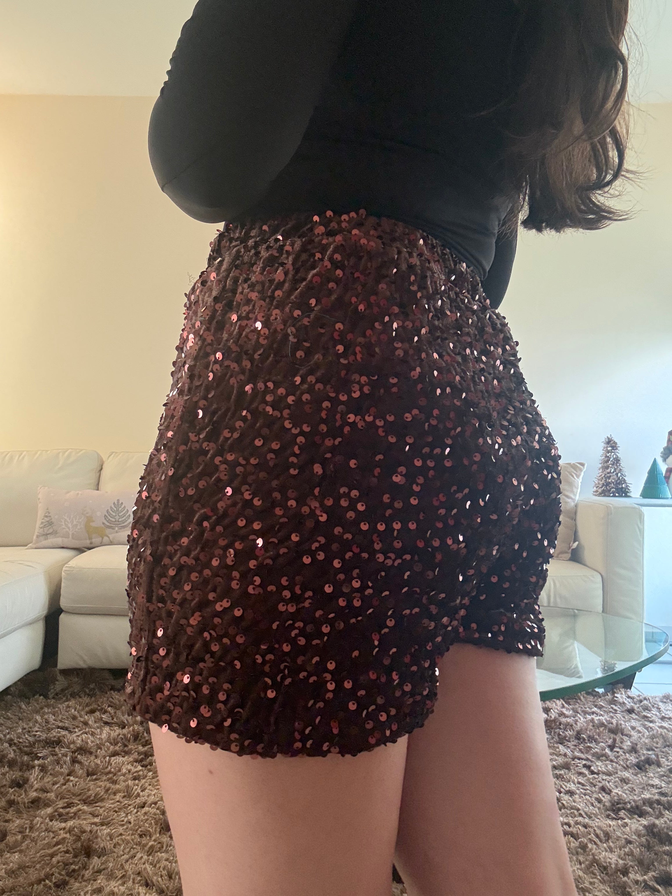 Holiday Burgundy Shine Shorts