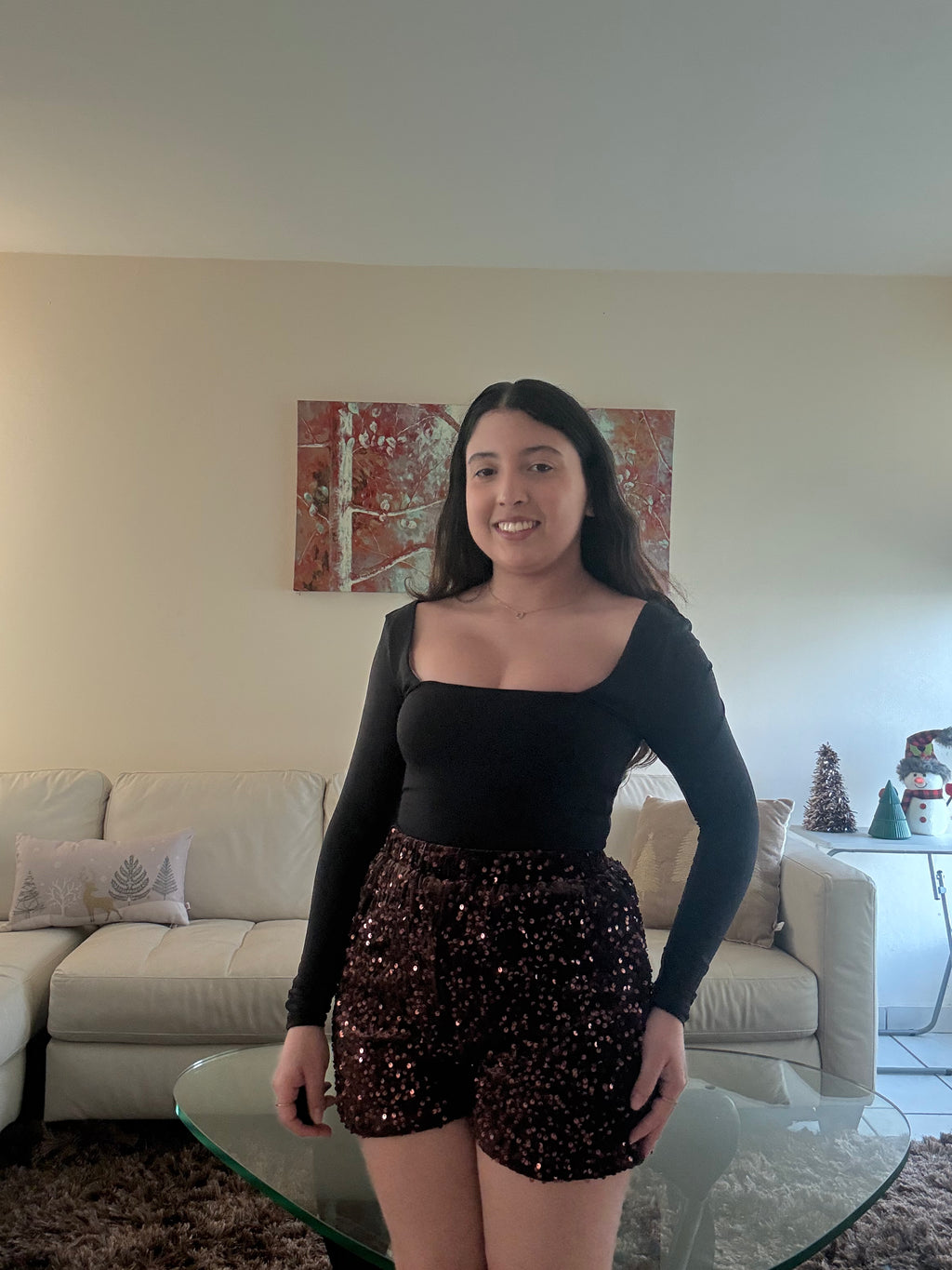 Holiday Burgundy Shine Shorts