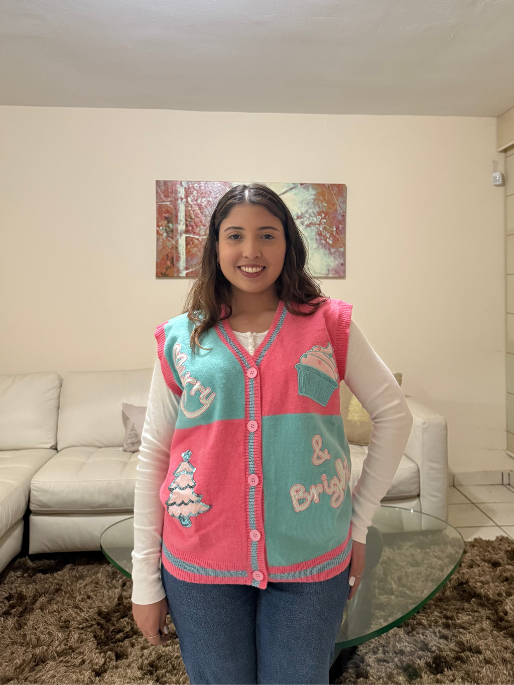 Pink Holiday Vest